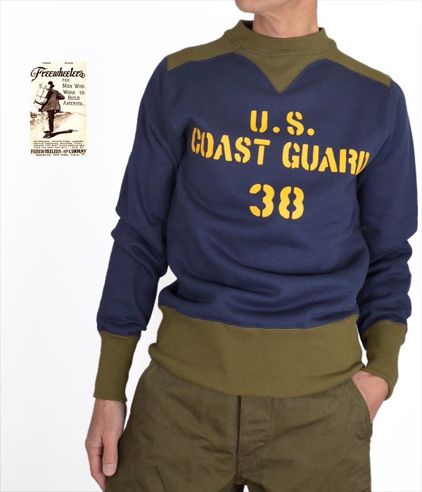 フリーホイーラーズ (FREEWHEELERS) ATHLETIC SWEAT SHIRT "U.S. COAST GUARD" 長袖プリント スウェットシャツ 1934002