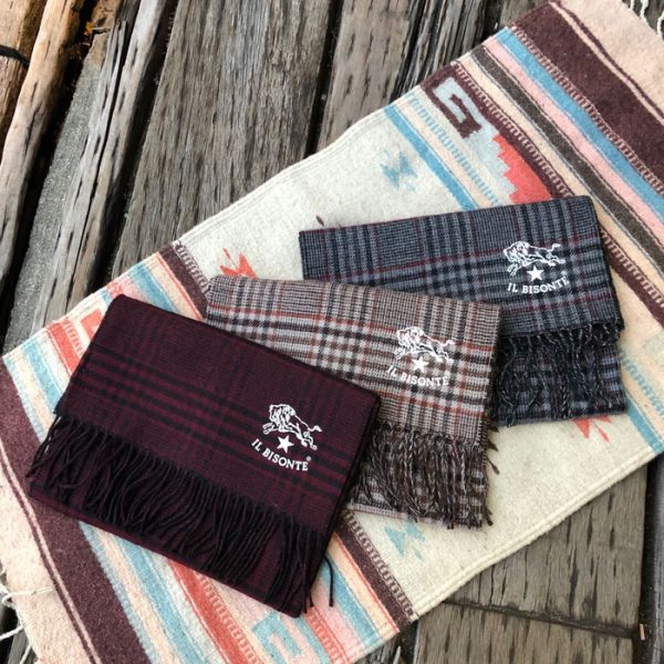 イルビゾンテ (IL BISONTE) CHECK LOGO STOLE チェックロゴ ストール