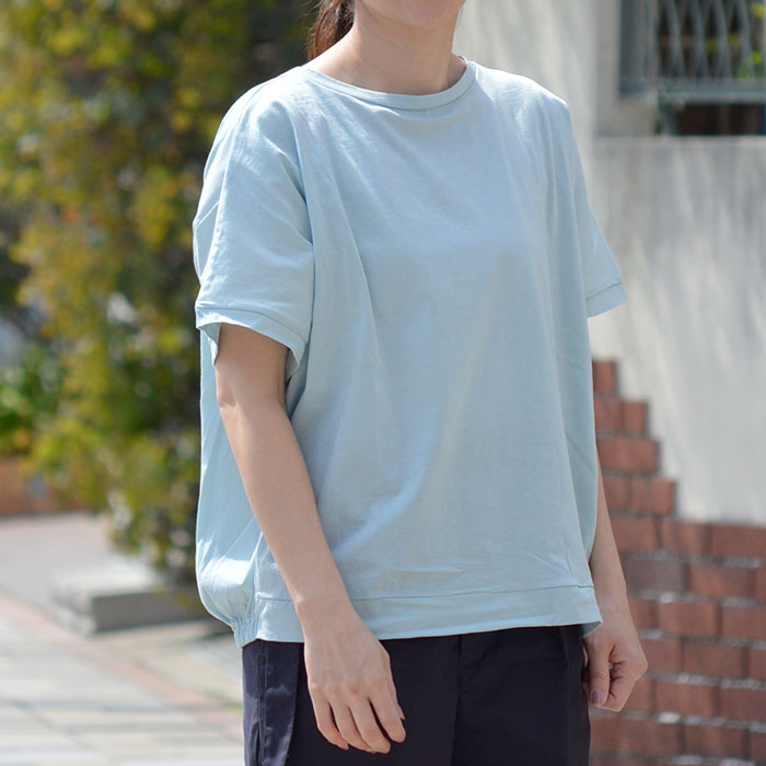 トップジミーのレディースコーディネート画像 マオメイド (MAOMADE) UV シルケット コットン バックギャザーTシャツ 半袖カットソー