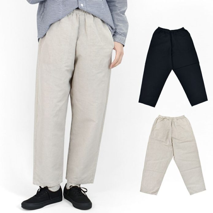 ダントン (DANTON) WOMEN'S COTTON LINEN WEATHER EASY PANTS イージーパンツ テーパードパンツ クロップド丈 綿麻 JD-2540WEL