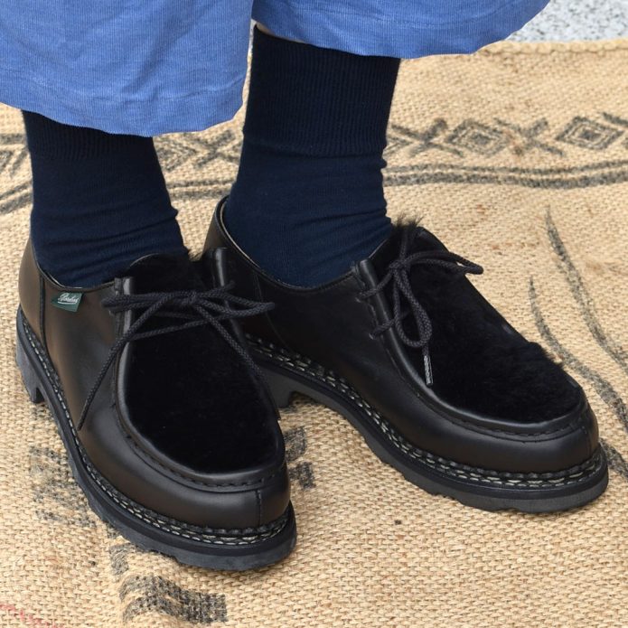 パラブーツ (PARABOOT) ミカエル ラパン チロリアンシューズ ブラック NOIR 130473 トップジミーのレディースコーディネート画像